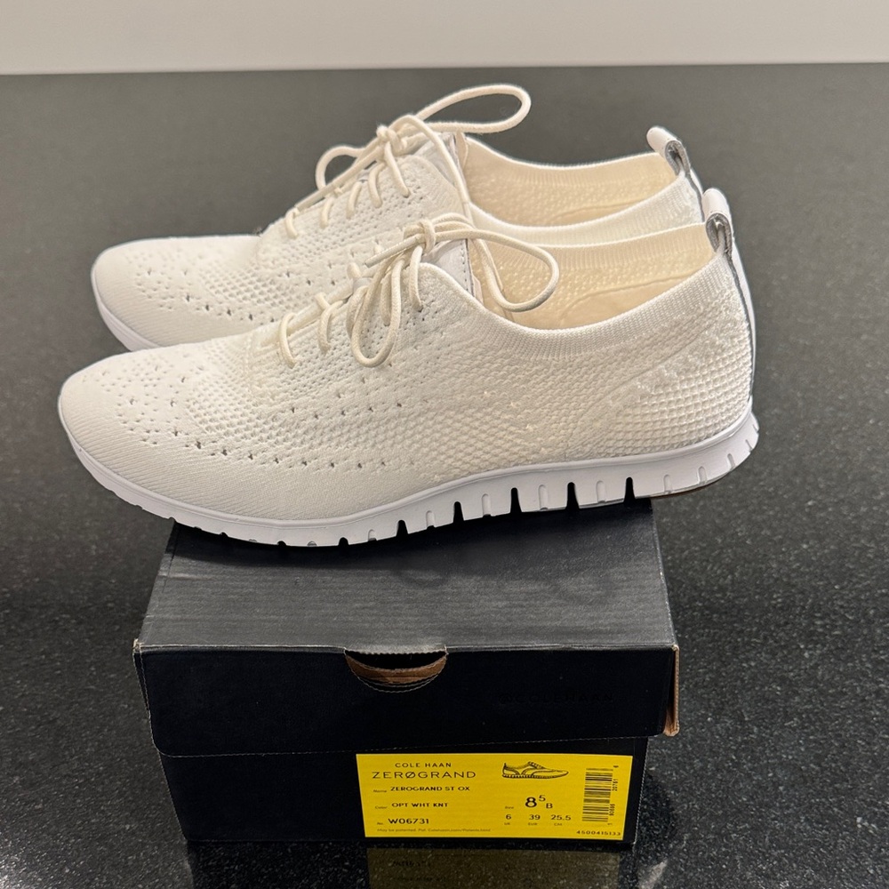 Cole Haan Women's White Zerogrand Knit Sneakers 8.5